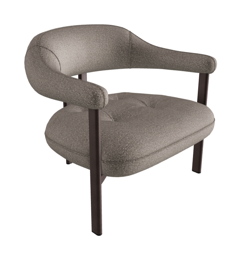 Greta Lounge Armchair_Bronze Embossed_Fabric_B243