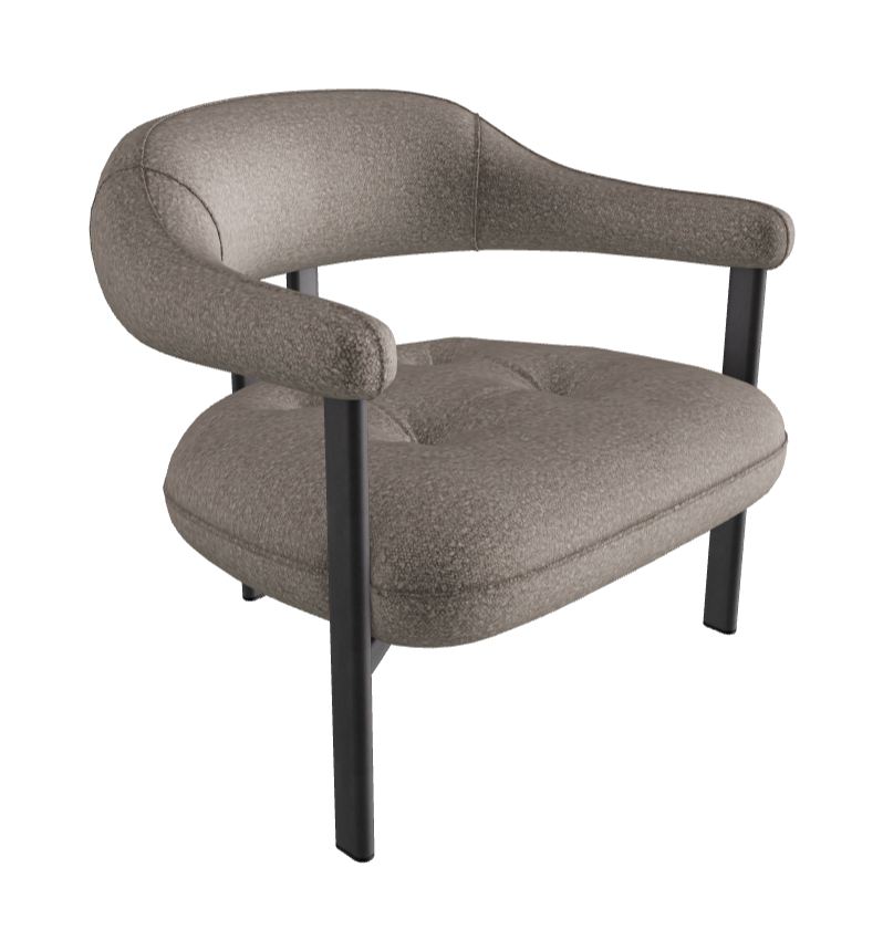 Greta Lounge Armchair_Graphite Embossed_Fabric_B243