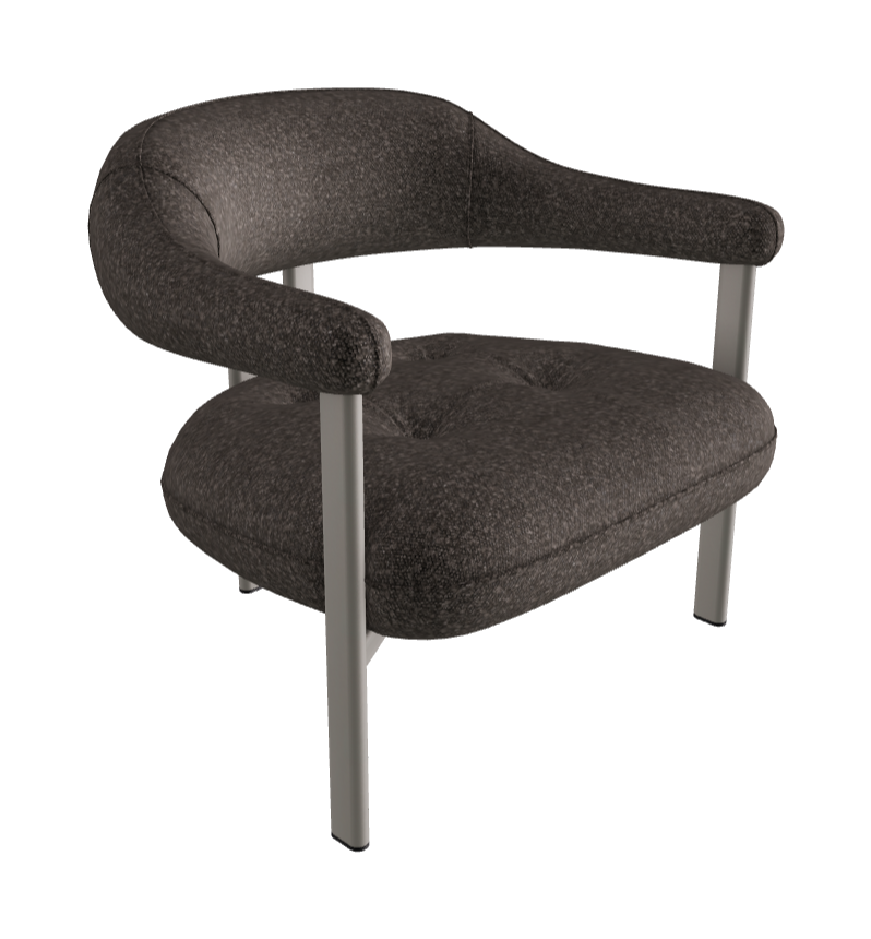 Greta Lounge Armchair_Titanium Embossed_Fabric_B244