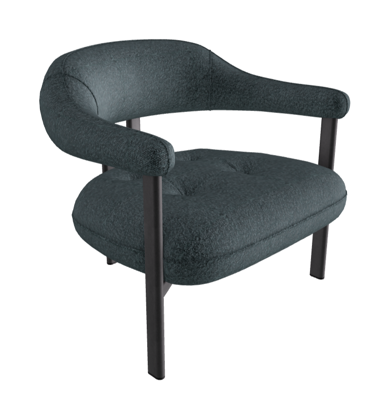 Greta Lounge Armchair_Graphite Embossed_Fabric_B245