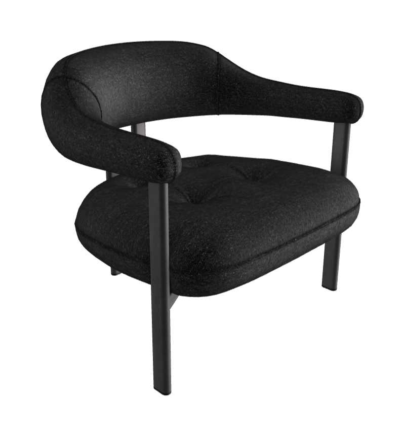 Greta Lounge Armchair_Graphite Embossed_Fabric_B246