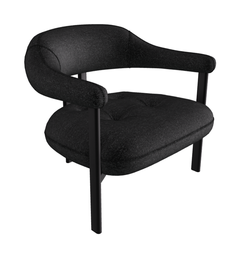 Greta Lounge Armchair_Black Embossed_Fabric_B246