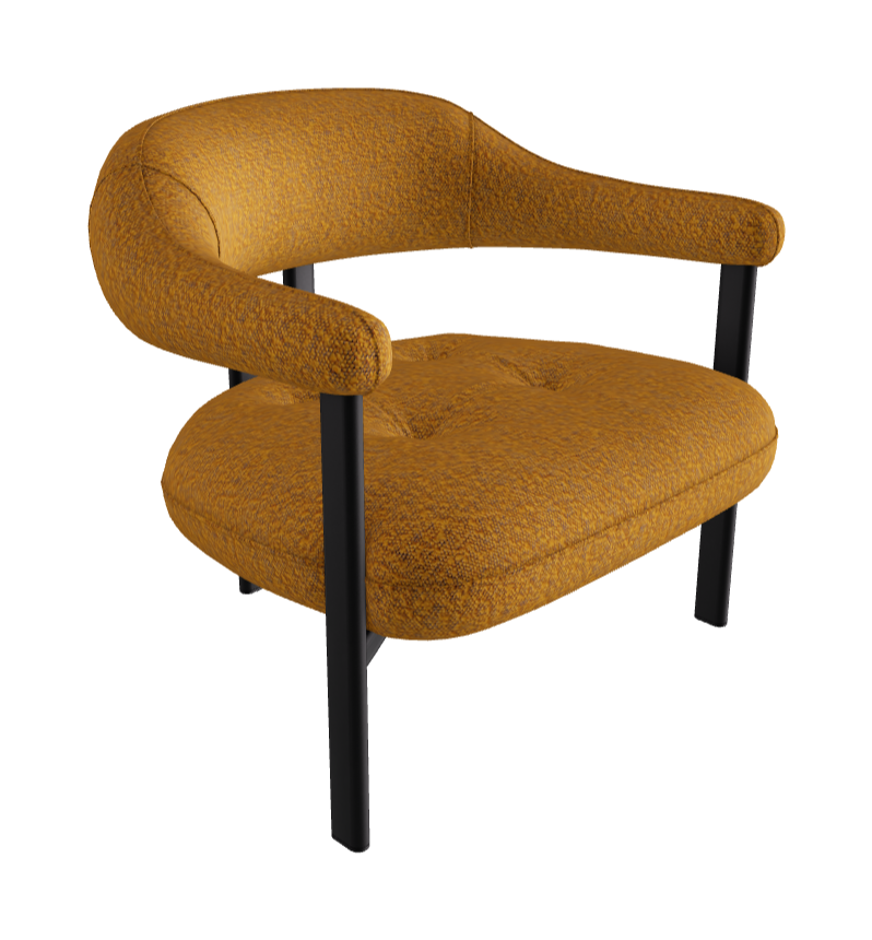 Greta Lounge Armchair_Black Embossed_Fabric_B247
