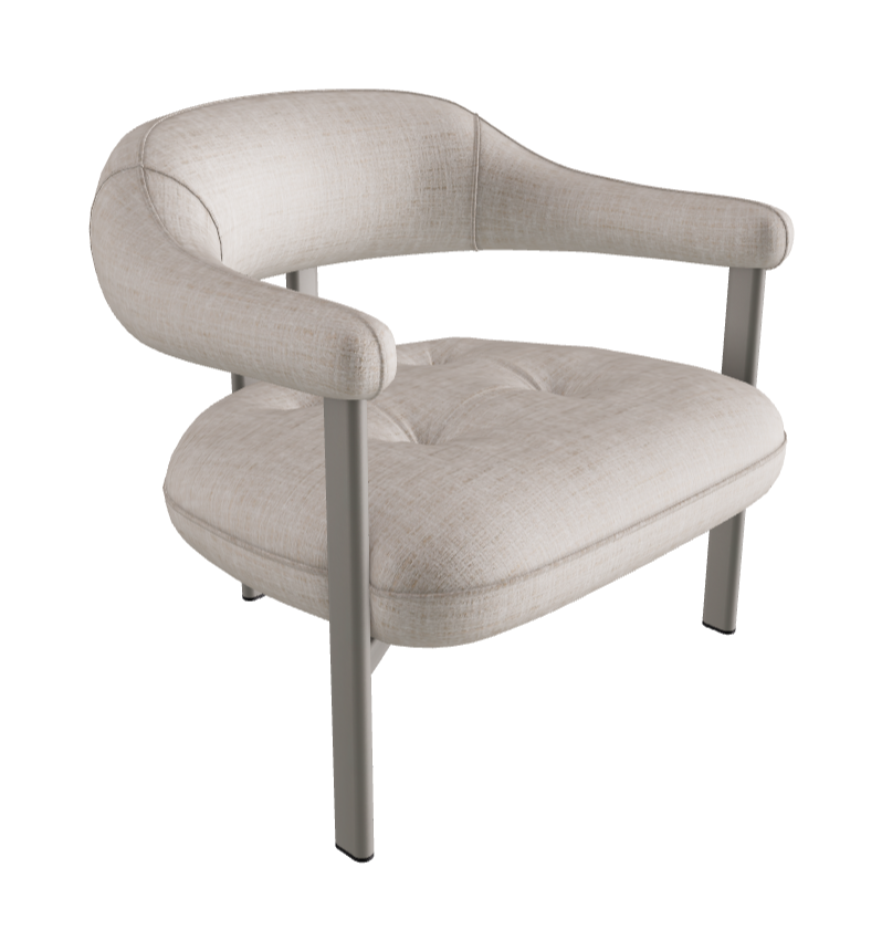 Greta Lounge Armchair_Titanium Embossed_Fabric_B610