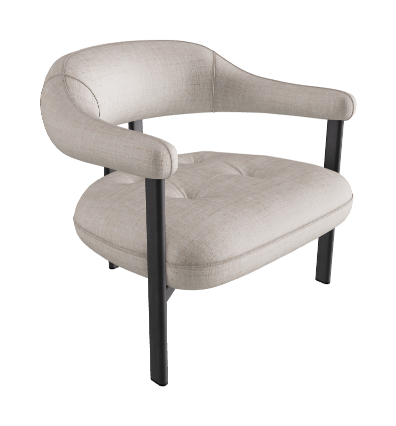 Greta Lounge Armchair_Graphite Embossed_Fabric_B610
