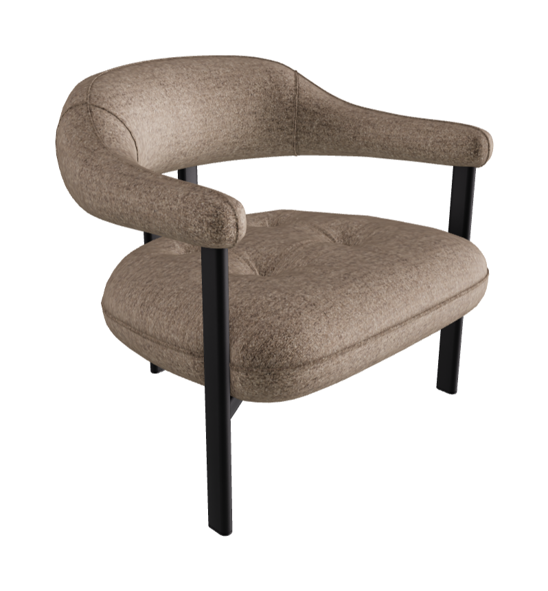 Greta Lounge Armchair_Black Embossed_Fabric_B731