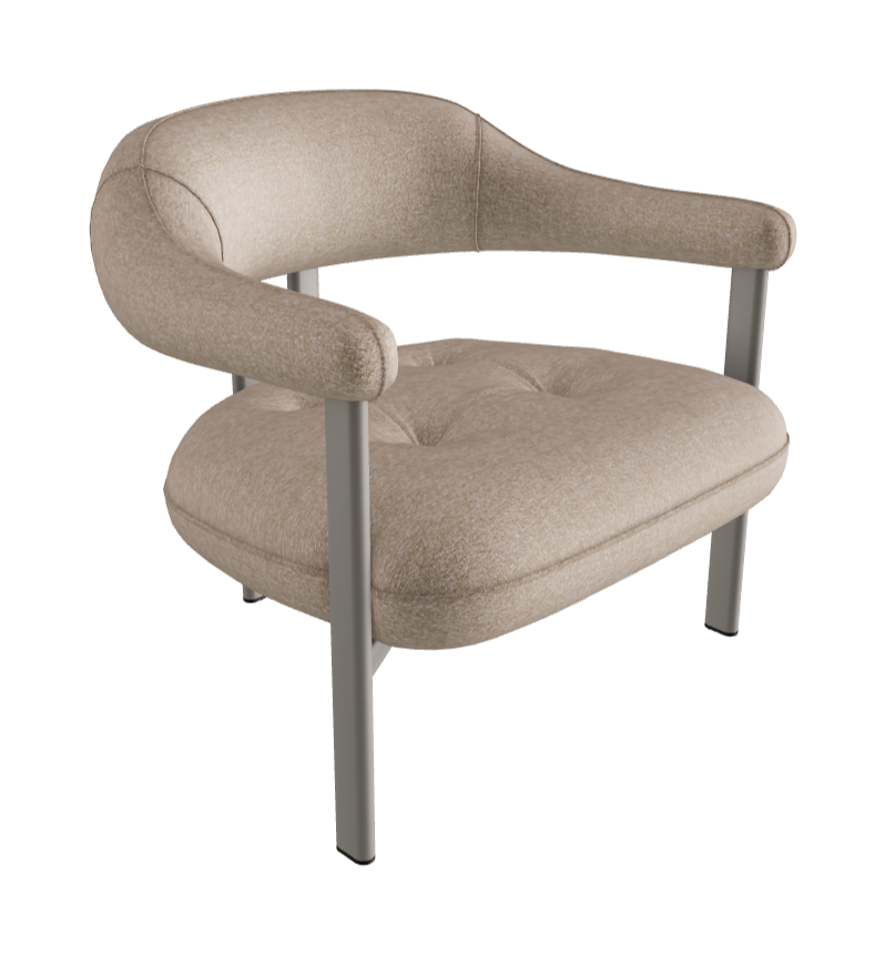 Greta Lounge Armchair_Titanium Embossed_Fabric_B732