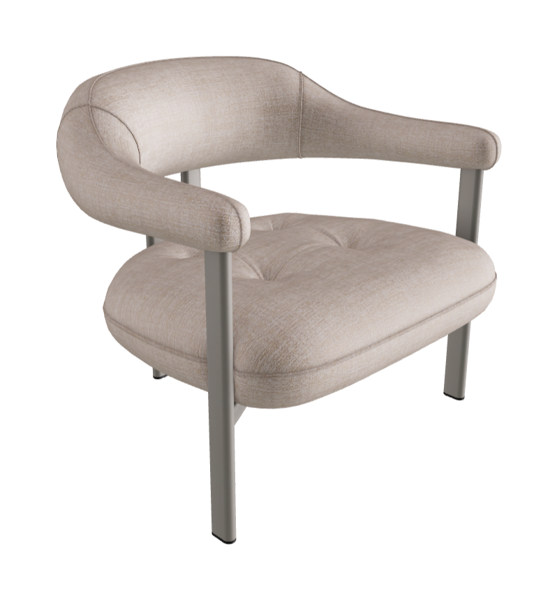 Greta Lounge Armchair_Titanium Embossed_Fabric_B810