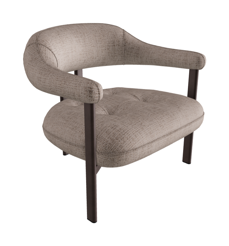 Greta Lounge Armchair_Bronze Embossed_Fabric_B811