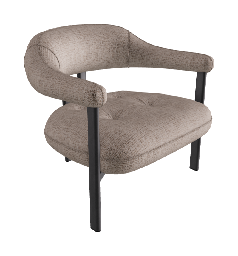 Greta Lounge Armchair_Graphite Embossed_Fabric_B811