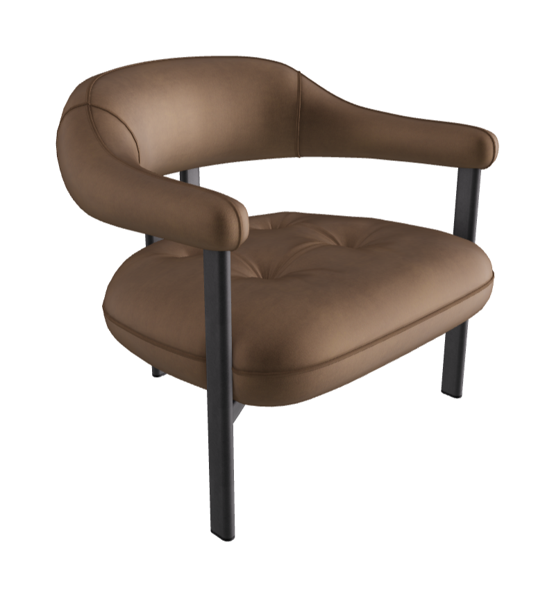 Greta Lounge Armchair_Graphite Embossed_Fabric_B925