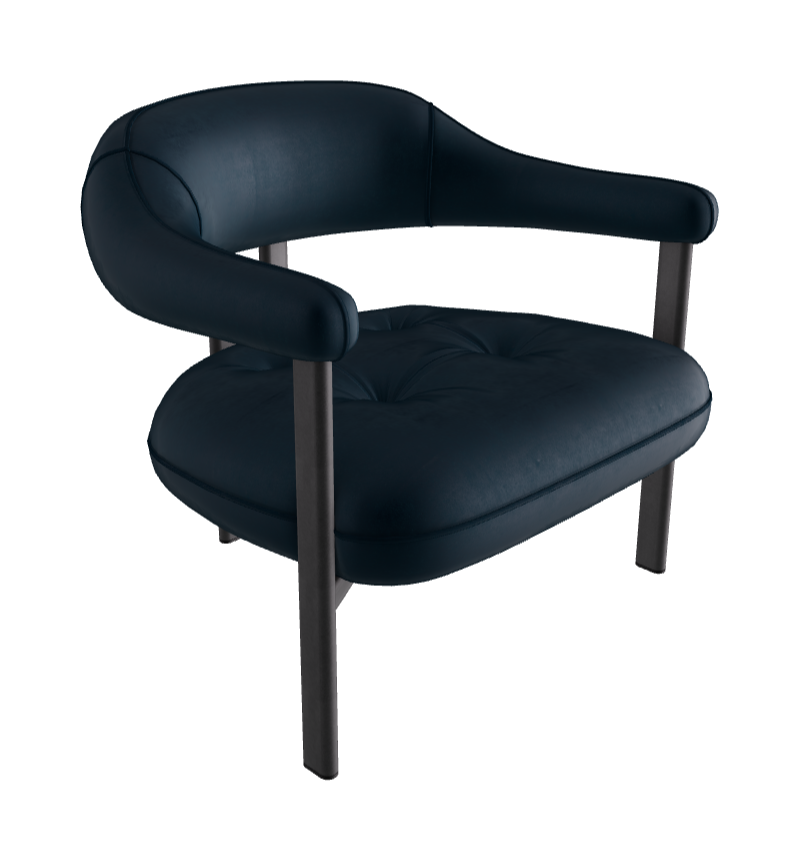 Greta Lounge Armchair_Graphite Embossed_Fabric_B929