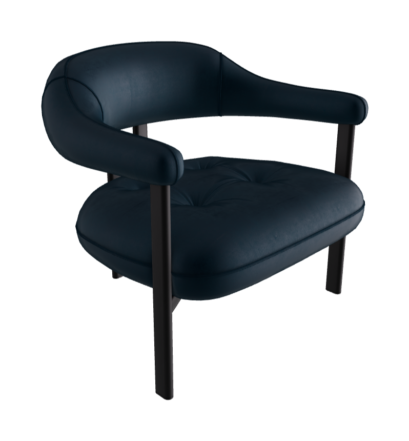 Greta Lounge Armchair_Black Embossed_Fabric_B929