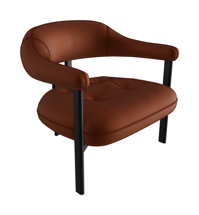 Greta Lounge Armchair_Black Embossed_Fabric_B930