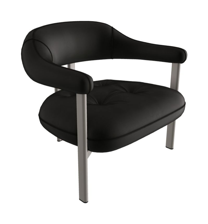 Greta Lounge Armchair_Titanium Embossed_Fabric_B932