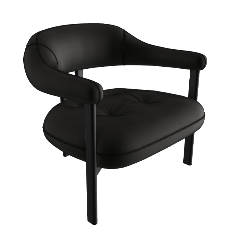 Greta Lounge Armchair_Black Embossed_Fabric_B932