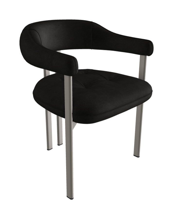 Greta Dining Armchair_Titanium Embossed_Micro Nubuk_Lead