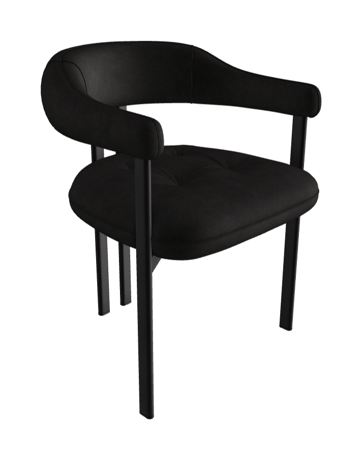 Greta Dining Armchair_Black Embossed_Micro Nubuk_Lead
