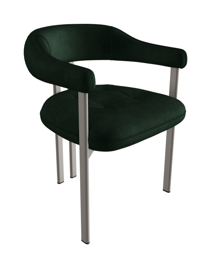 Greta Dining Armchair_Titanium Embossed_Micro Nubuk_Musk