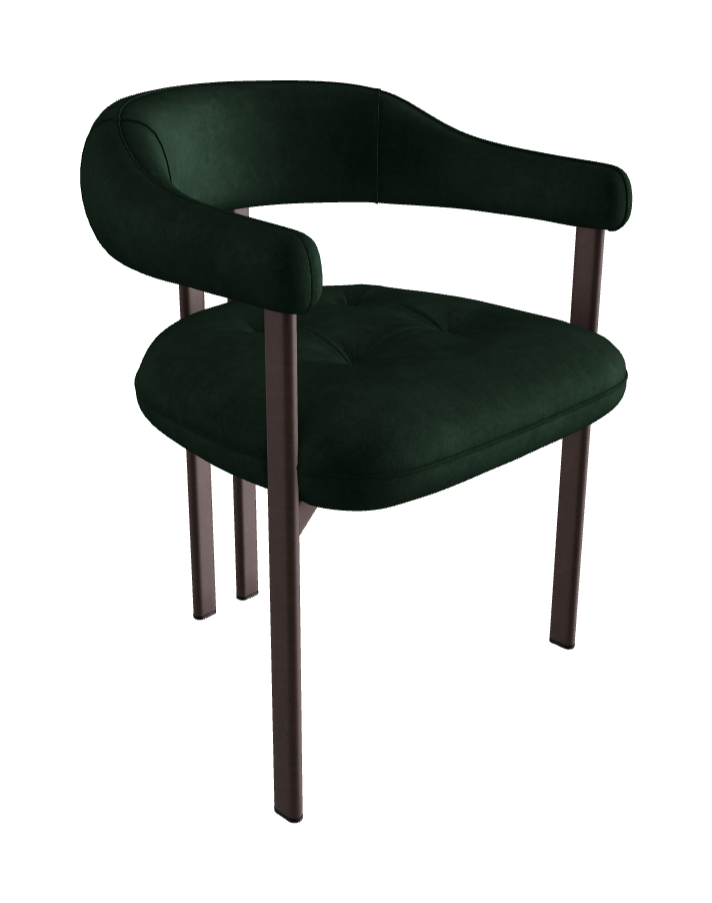 Greta Dining Armchair_Bronze Embossed_Micro Nubuk_Musk