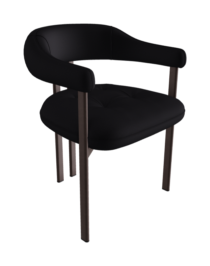 Greta Dining Armchair_Bronze Embossed_Glove Soft Leather_Hornet