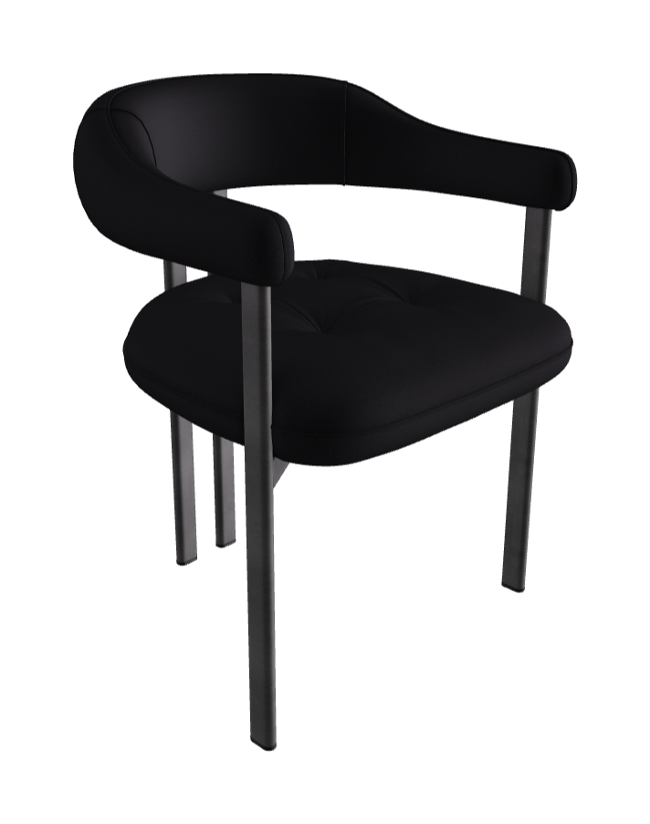 Greta Dining Armchair_Graphite Embossed_Glove Soft Leather_Hornet
