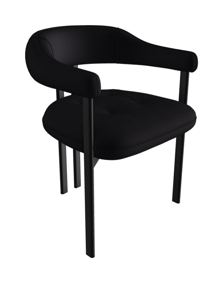 Greta Dining Armchair_Black Embossed_Glove Soft Leather_Hornet