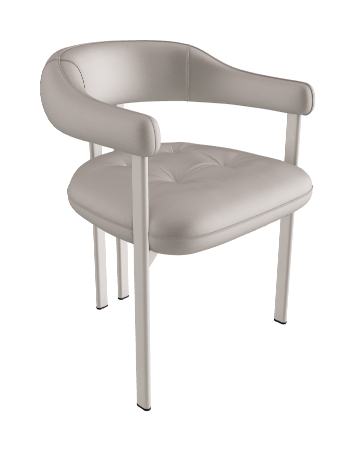 Greta Dining Armchair_Pearl Embossed_Soft Leather_Lino