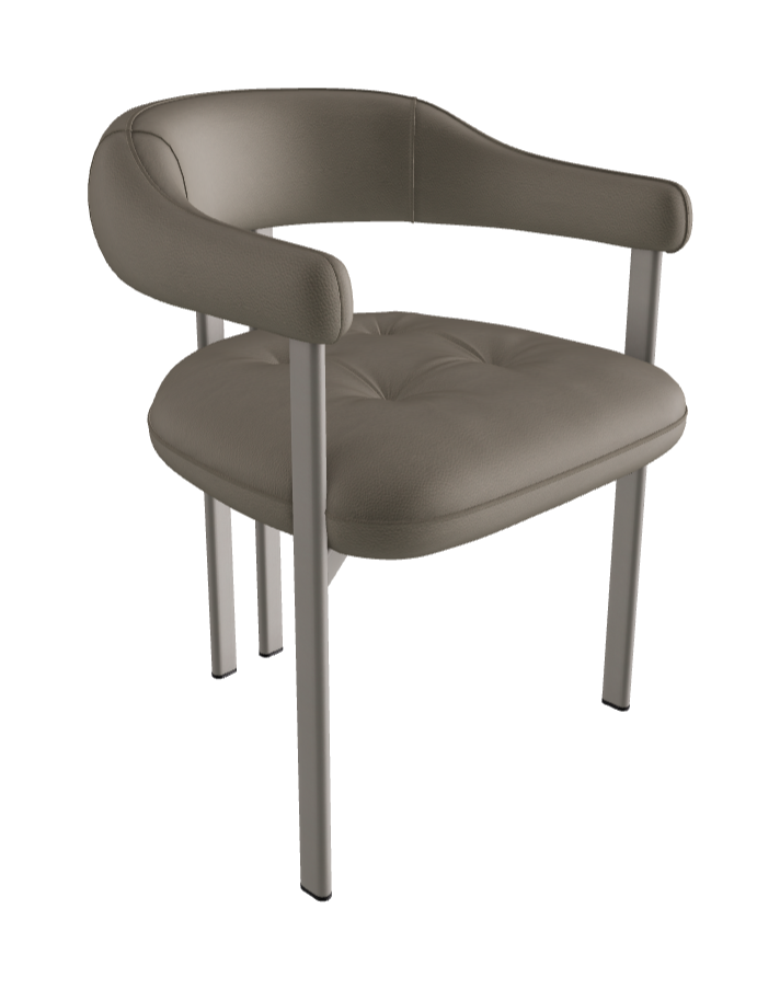 Greta Dining Armchair_Titanium Embossed_Soft Leather_Castoro