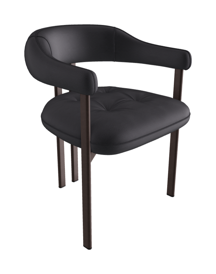 Greta Dining Armchair_Bronze Embossed_Soft Leather_Atlantico