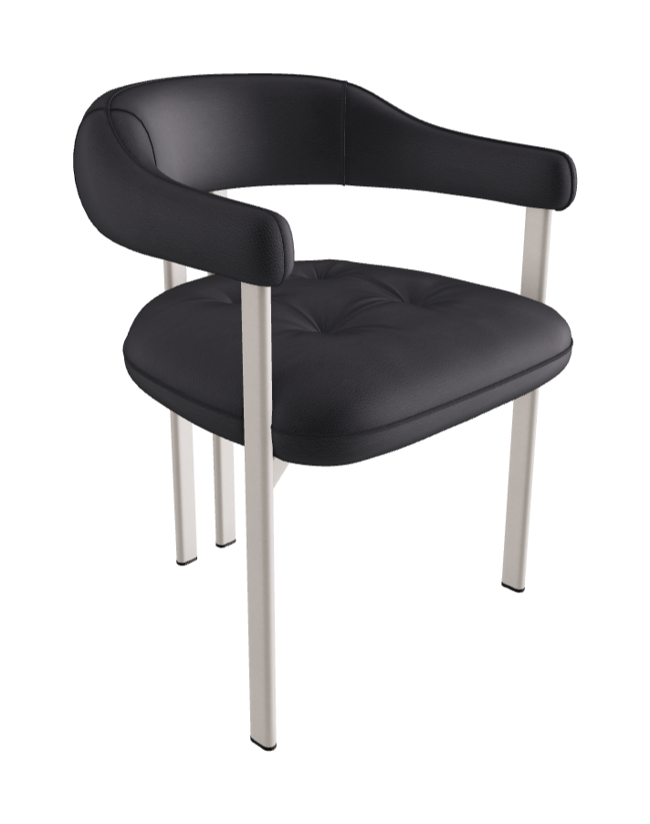 Greta Dining Armchair_Pearl Embossed_Soft Leather_Atlantico