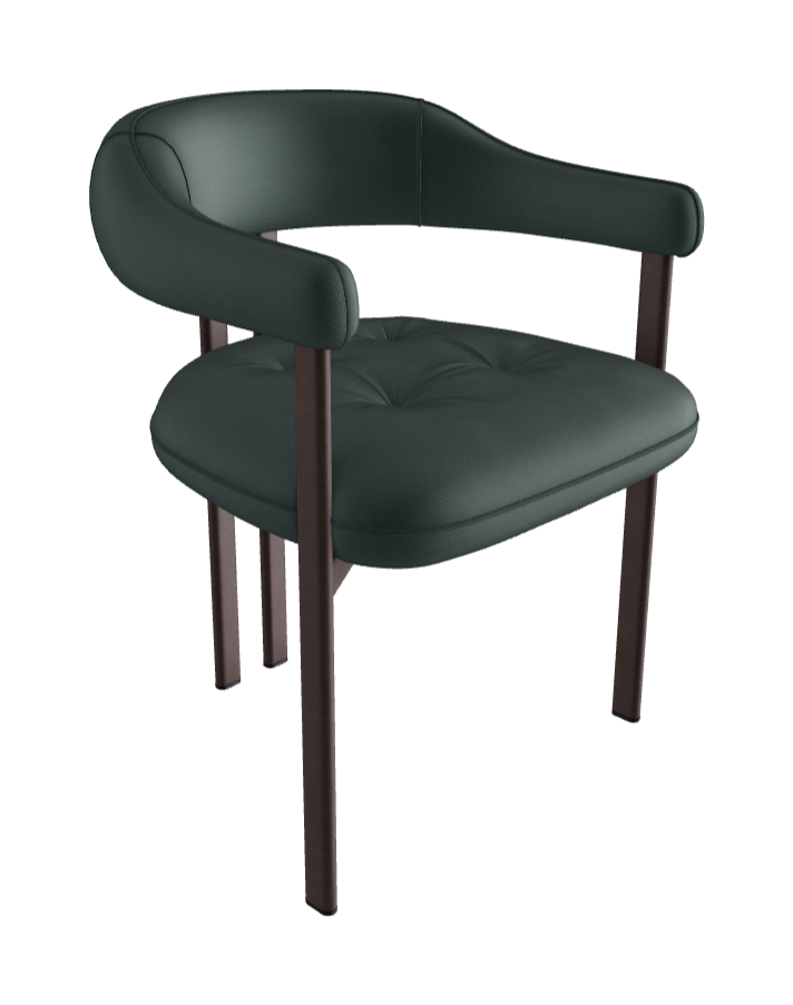Greta Dining Armchair_Bronze Embossed_Soft Leather_Sherwood