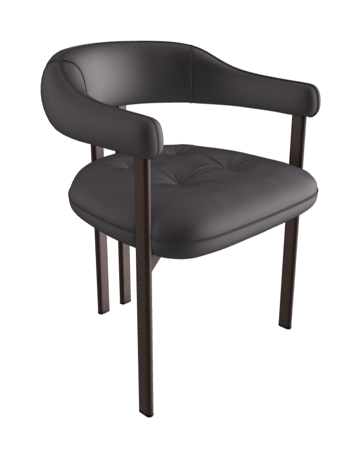 Greta Dining Armchair_Bronze Embossed_Synthetic Leather_London