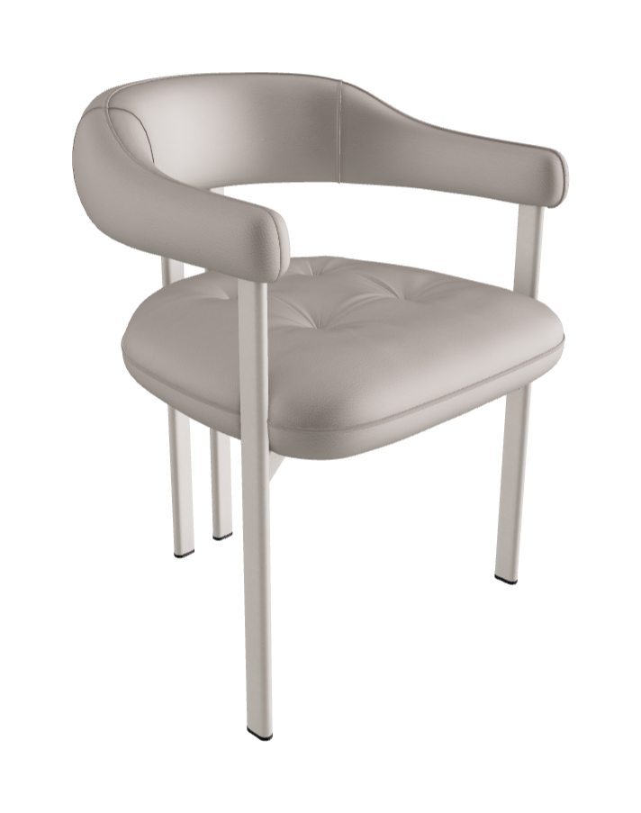Greta Dining Armchair_Pearl Embossed_Synthetic Leather_Lino