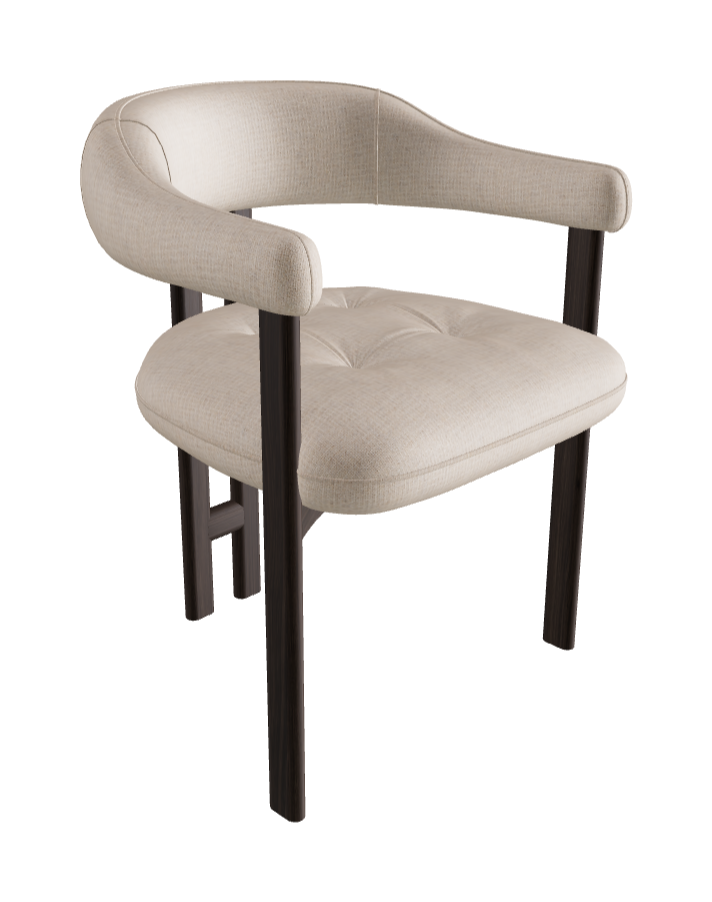 Greta Wood Dining Armchair_Burned Oak Stained Ashwood_Category B Fabric_B161-T10