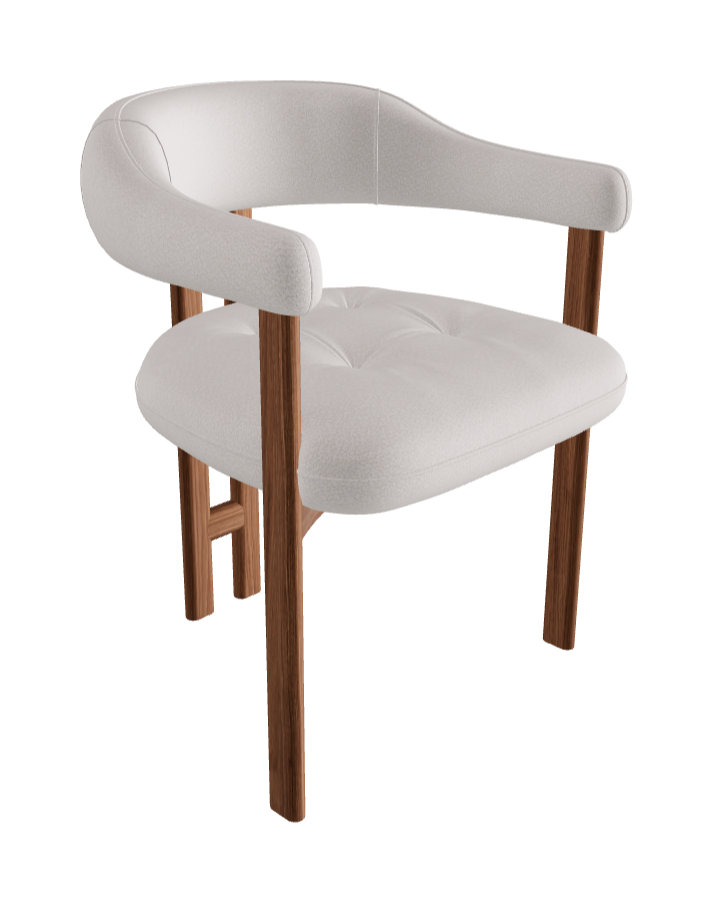 Greta Wood Dining Armchair_Walnut Canaletto_Category D Fabric_D083-T10