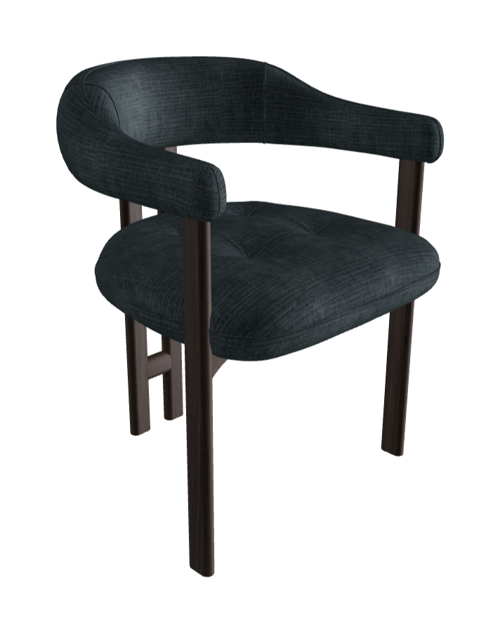 Greta Wood Dining Armchair_Burned Oak Stained Ashwood_Category B Fabric_B097-T80