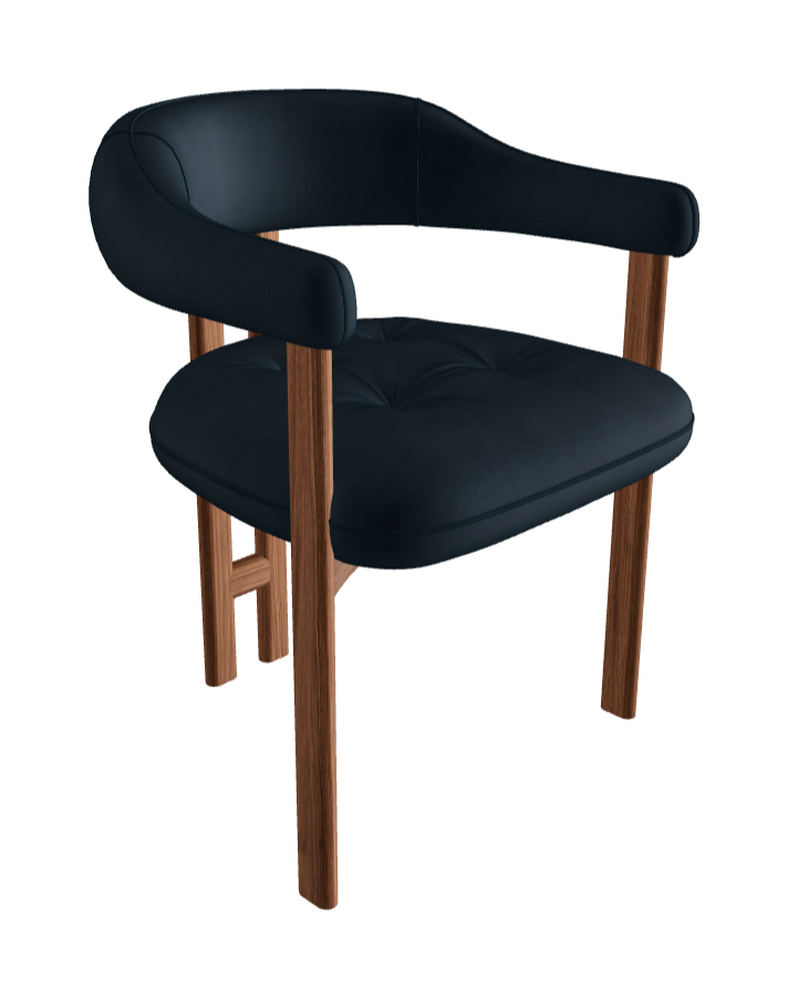 Greta Wood Dining Armchair_Walnut Canaletto_Category F Fabric_F018-T80