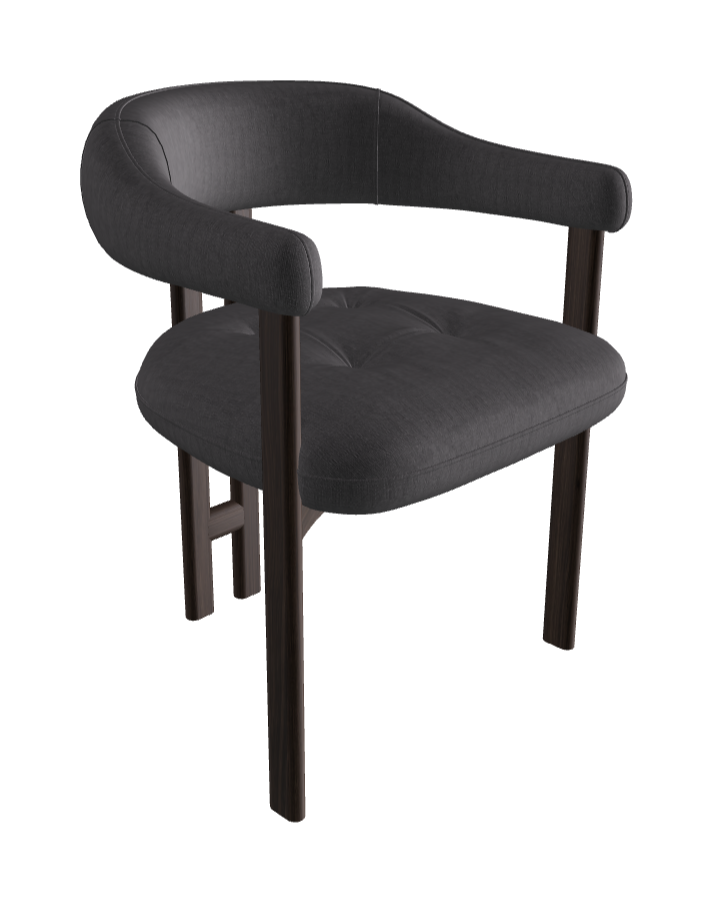 Greta Wood Dining Armchair_Burned Oak Stained Ashwood_Category B Fabric_B060-T90