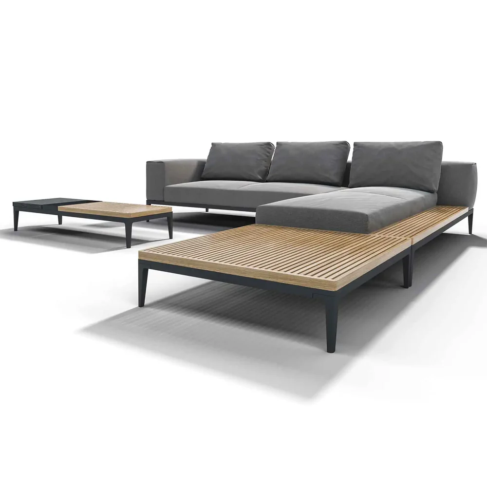 Gloster Grid Small Coffee Table - Teak Top