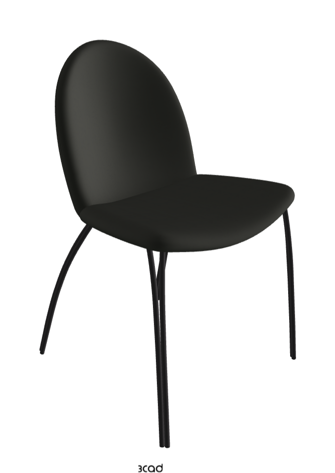 Holly Dining Chair_Black Embossed_Soft Leather_Smoke
