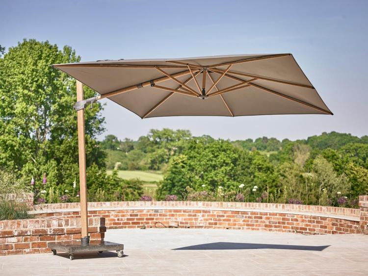 4 Seasons Outdoor Siesta Premium Parasol 3m x 3m in Charcoal
