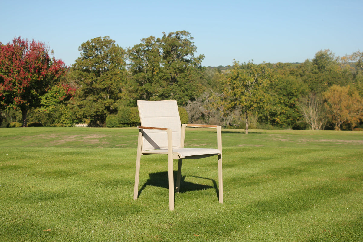 4 Seasons Outdoor Cortina stacking chair latte