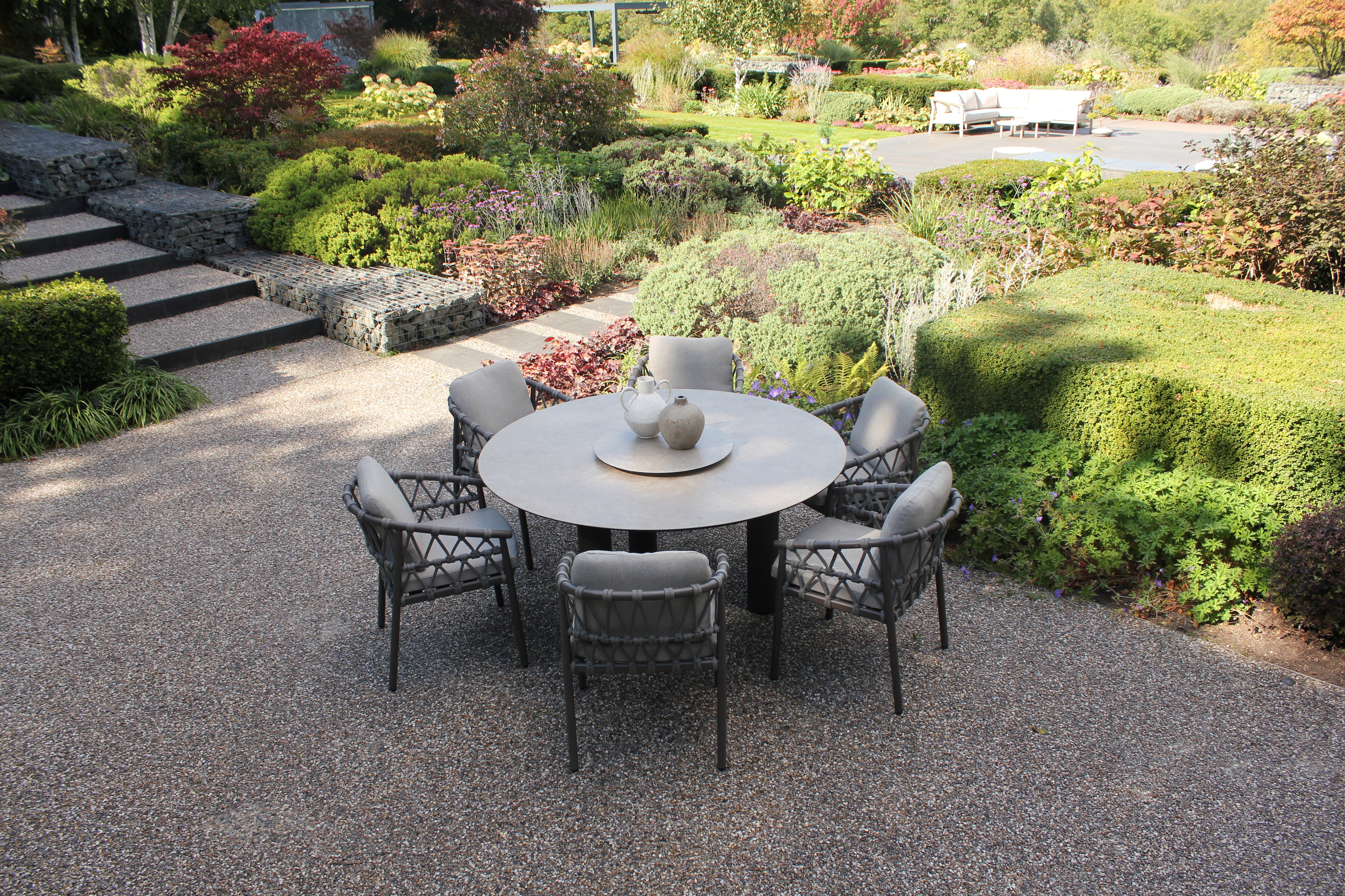 4 Seasons Outdoor Piacenza 6 Seat with Donato 160cm Round Ceramic Dining Table