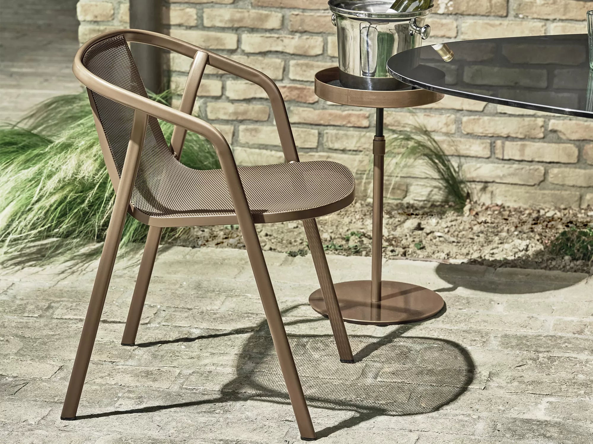 Ines Outdoor Outdoor Chair With Lacquered Metal Frame