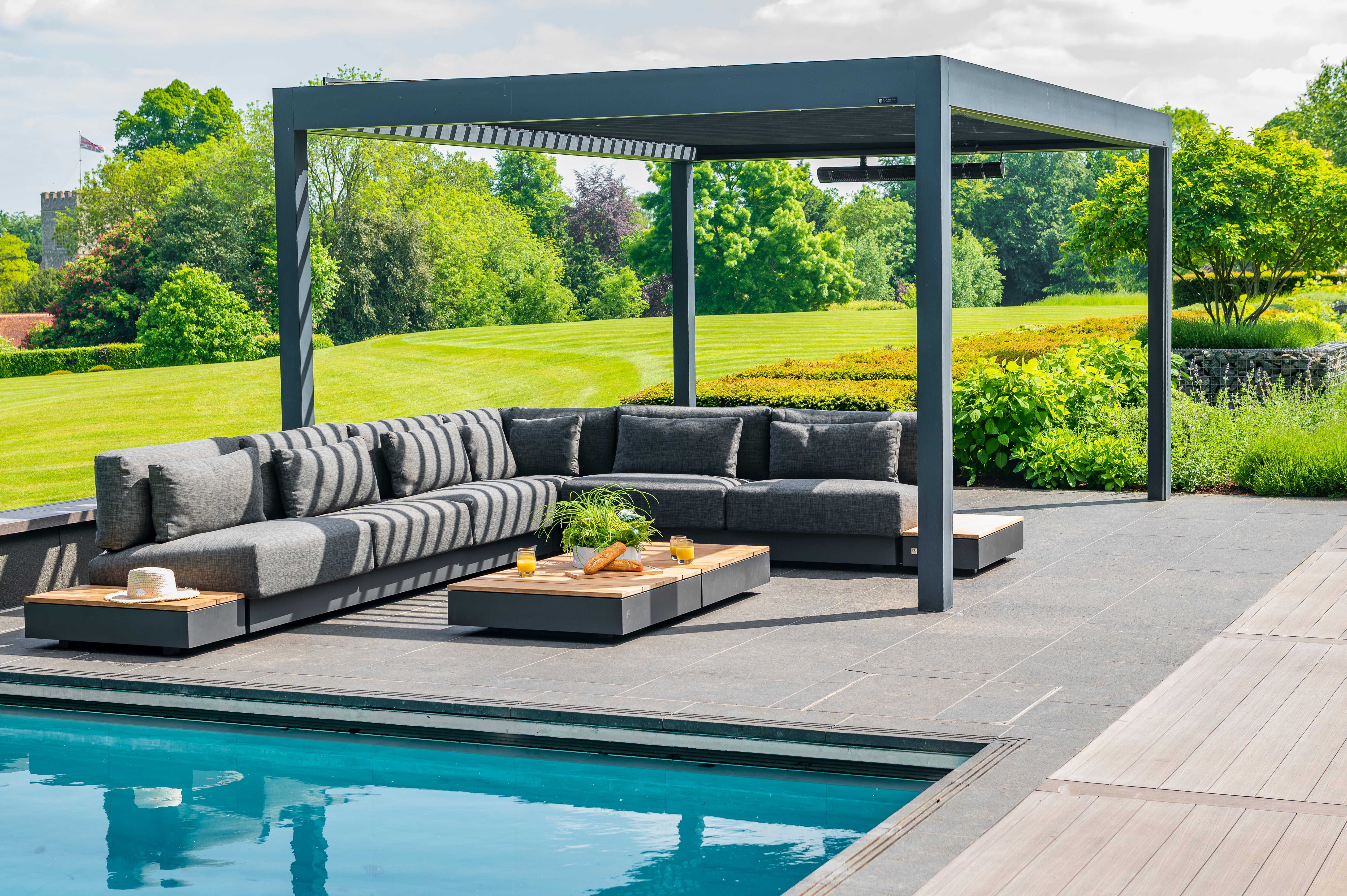4 Seasons Outdoor Ibiza Modular 3 Seater Bench With 9 Cushions
