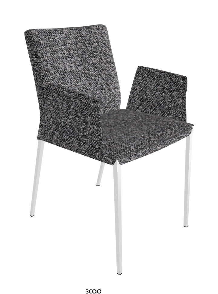 Isabel ML Dining Armchair_Chrome_Fabric:_B244