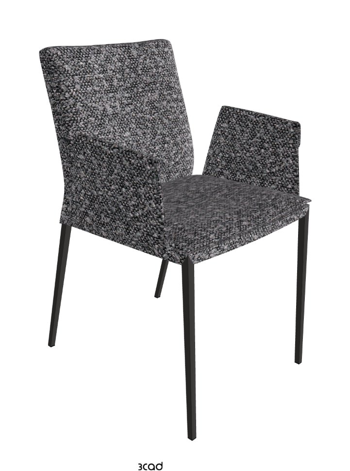 Isabel ML Dining Armchair_Matt Graphite_Fabric_B244