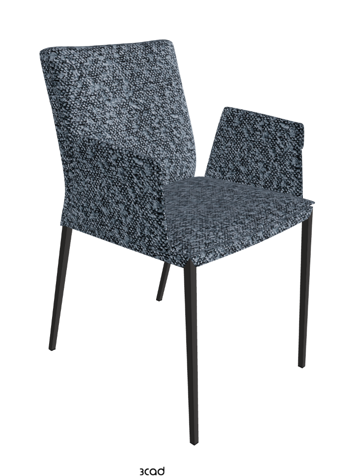 Isabel ML Dining Armchair_Matt Graphite_Fabric_B245
