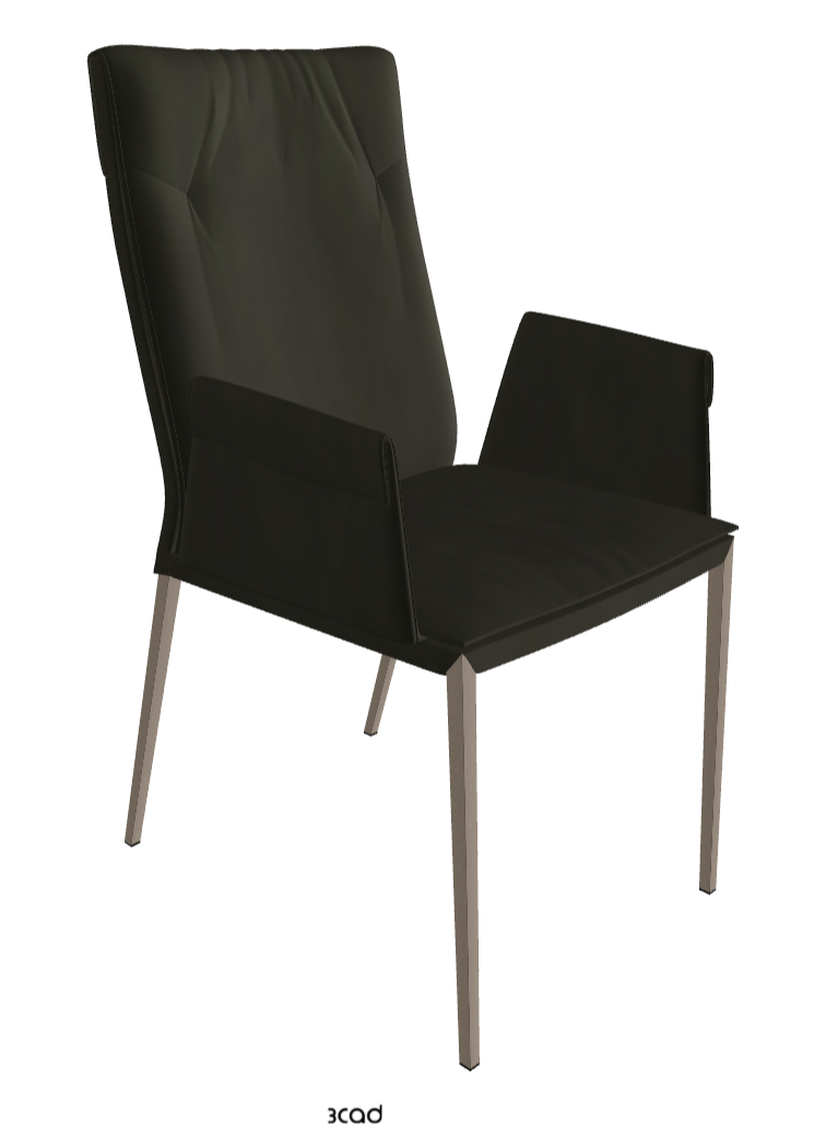 Isabel ML High-Back Dining Armchair_Titanium Embossed_Micro Nubuk_Musk